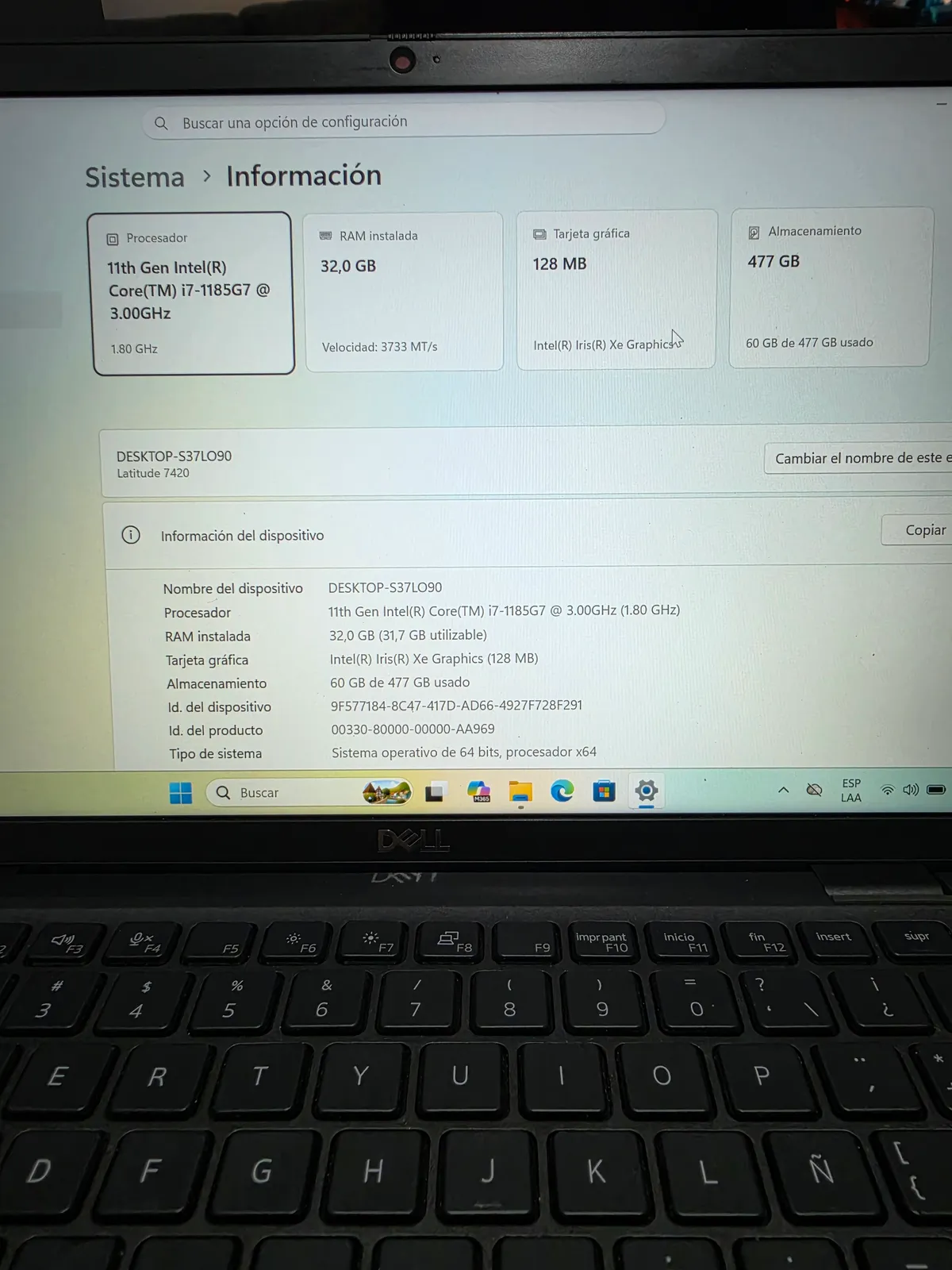 Miniatura Dell Latitude 7420, i7 11va, 32gb Ram, 512gb SSD, 14"